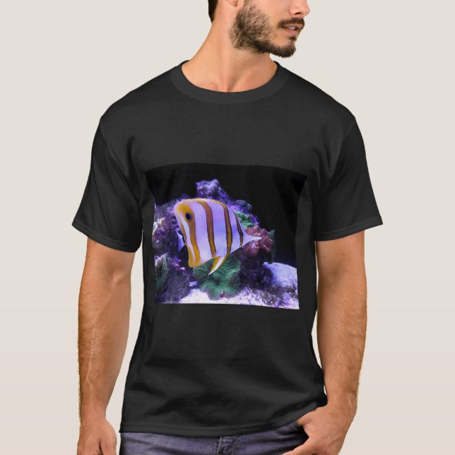 Camiseta Peixe Borboleta Amarelo e Branco (Frente)