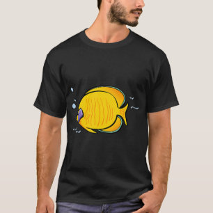 Camiseta Peixe Borboleta Amarelo Tropical