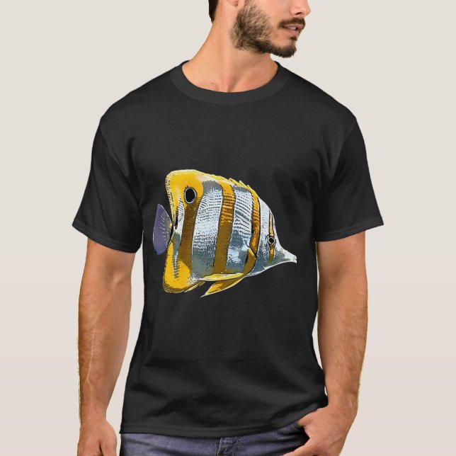 Camiseta Peixe Borboleta Copperband Branco Design Alternati (Frente)