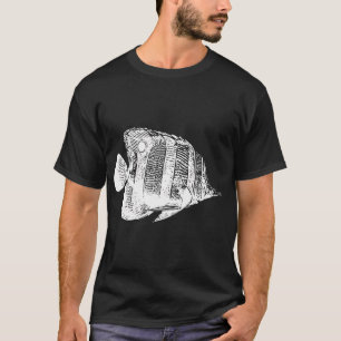Camiseta Peixe Borboleta Copperband Desenho Branco