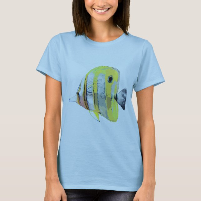 Camiseta Peixe-borboleta de faixa de cobre (Frente)