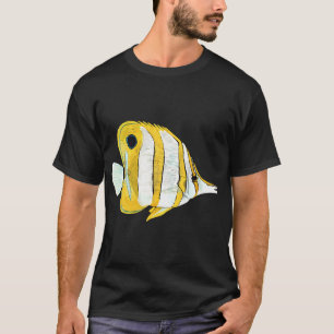 Camiseta PEIXE-BORBOLETA DE FAIXA DE COBRE-Chelmon rostratu