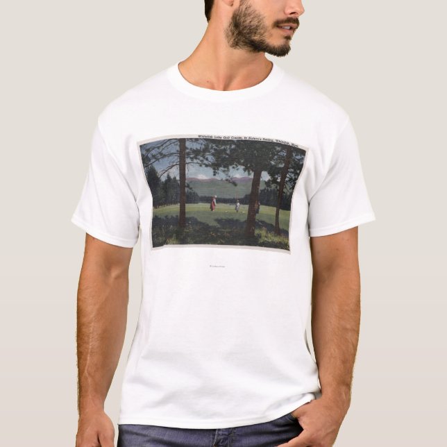 Camiseta Peixe branco, campo de golfe de Montana - lago (Frente)