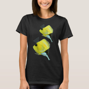 Camiseta Peixe-Butterfly de Nariz Longo Amarelo