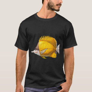 Camiseta Peixe-Butterfly de Nariz Longo Amarelo - Ilustraçã
