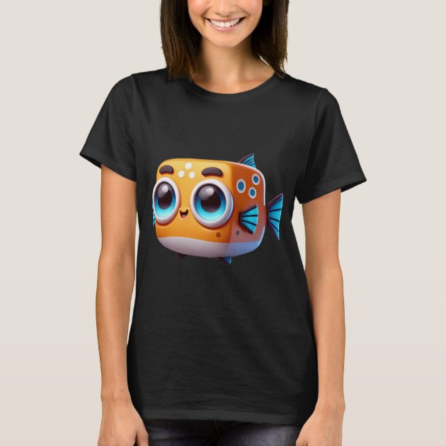 Camiseta Peixe-Caixa Adorável (Frente)