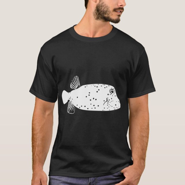 Camiseta Peixe Caixa Manchado Juvenil Design Branco (Frente)