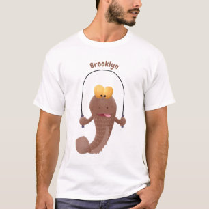 Camiseta Peixe cartoon engraçado saltando lama