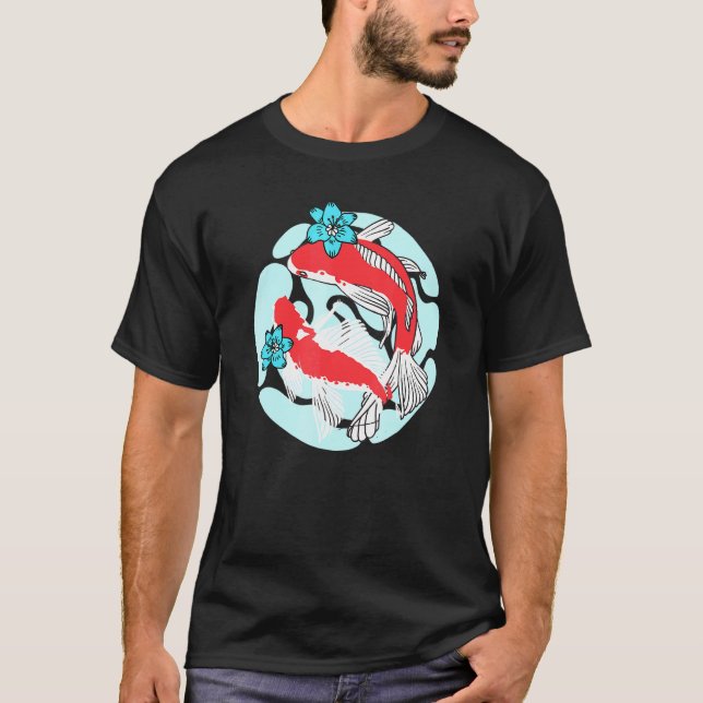 Camiseta Peixe-Casal-Koi-Cute-Peixe (Frente)