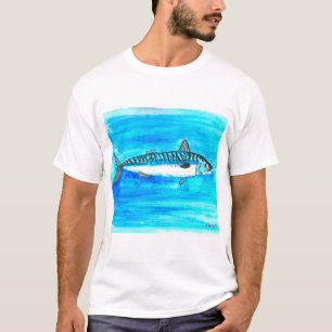 Camiseta Peixe cavala aquarela oceano sob o mar