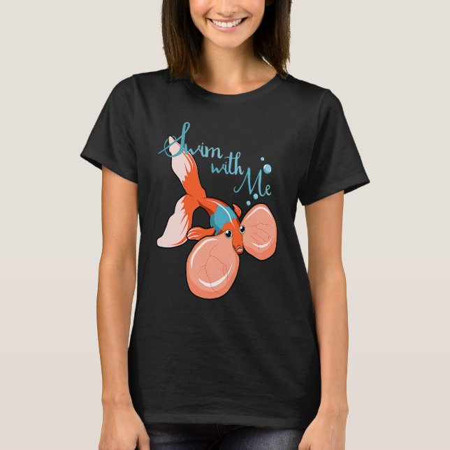 Camiseta Peixe Celestial Olho de Bolha Dourado (Frente)