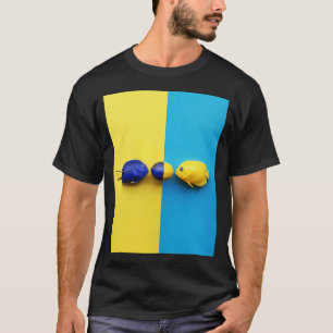 Camiseta Peixe cirurgião azul e peixe anjo amarelo