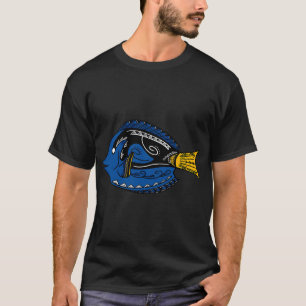 Camiseta Peixe Cirurgião Azul Tribal Colorido