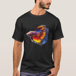 Camiseta Peixe Colorido de Combate Siames, Suporte ao Anima