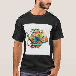 Camiseta Peixe Colorido de Origami