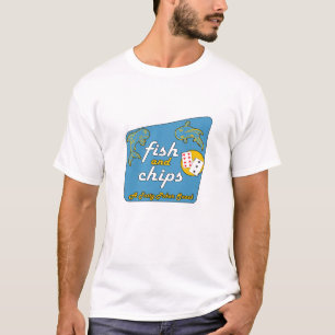 Camiseta Peixe com batatas fritas "um petisco saboroso do