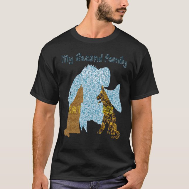 Camiseta Peixe Com Cachorro E Gato (Frente)