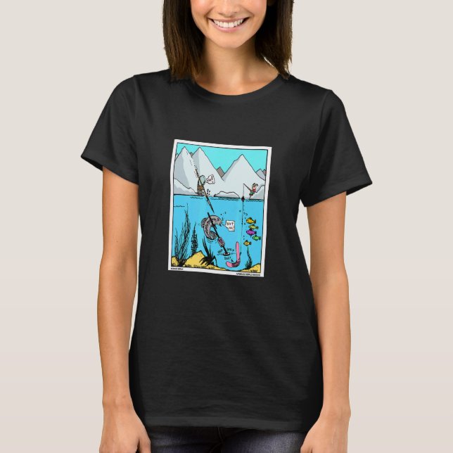Camiseta Peixe Com Detector De Metal Engraçado Tesouro De P (Frente)