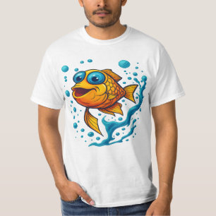 Camiseta peixe com olhos grandes