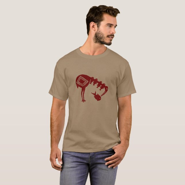 Camiseta Peixe Comendo Crane - Design de Poteria Mimbres (Frente Completa)