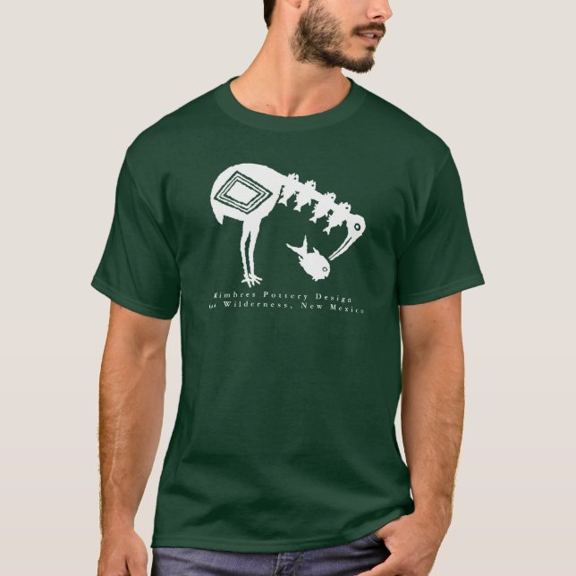Camiseta Peixe Comendo Crane - Mimbres Pottery Design T Shi (Frente)