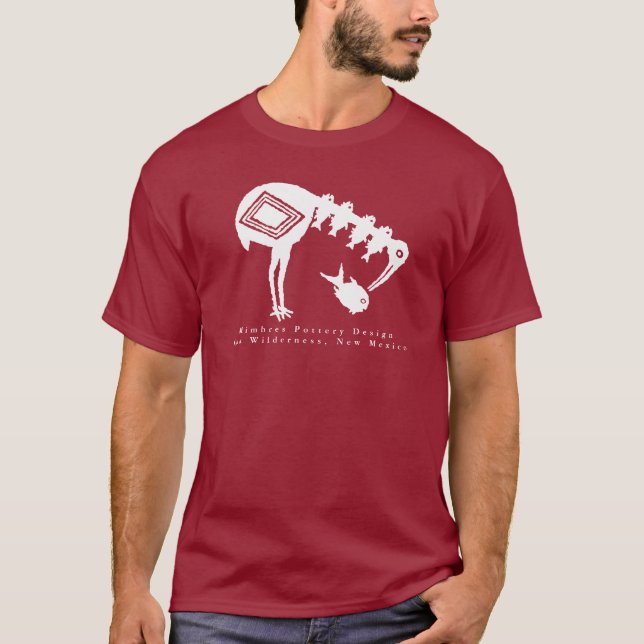 Camiseta Peixe Comendo Crane - Mimbres Pottery Design T Shi (Frente)