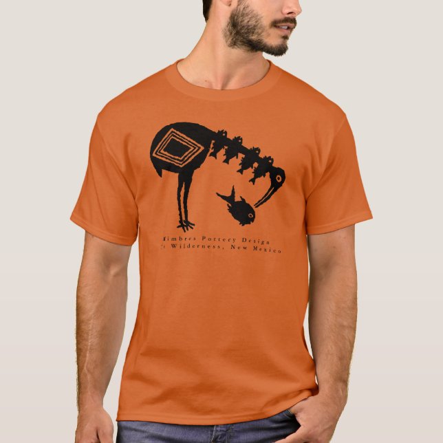 Camiseta Peixe Comendo Crane - Mimbres Pottery Design T Shi (Frente)