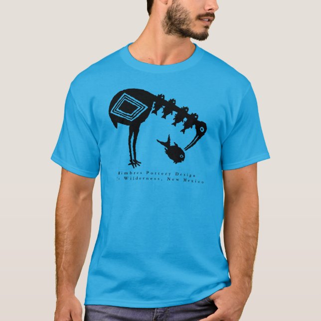 Camiseta Peixe Comendo Crane - Mimbres Pottery Design T Shi (Frente)