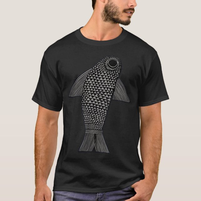 Camiseta Peixe da Arte Popular Africana (Frente)