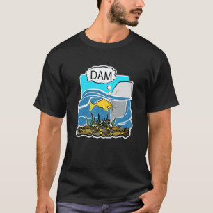 Camiseta Peixe da Barragem Design Gráfico Piada Animal