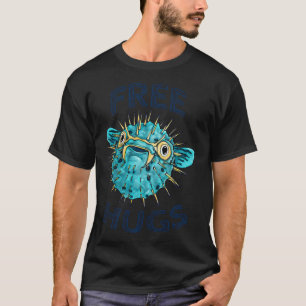 Camiseta Peixe de abraços grátis fofo, peixe ouriço engraça