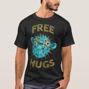 Camiseta Peixe de abraços grátis fofos, peixe ouriço engraç