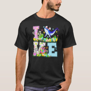 Camiseta Peixe de Baleia Azul Páscoa Ovo Caça Engraçada Amo