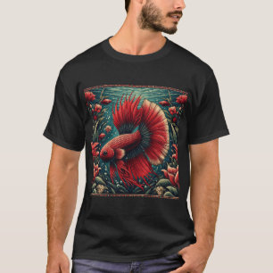Camiseta Peixe de combate Betta colorido tropical para aquá