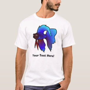 Camiseta Peixe de Desenho Animado Betta / Peixe Combatente
