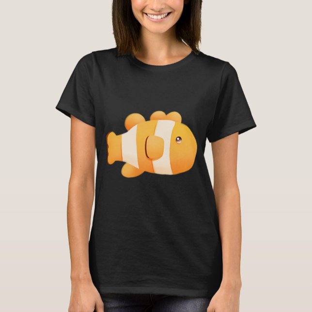 Camiseta Peixe de Desenho Animado Fofo (Frente)