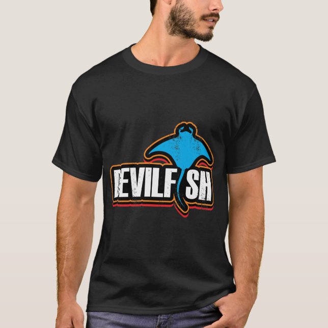 Camiseta Peixe de diabo monstro pescador presente (Frente)