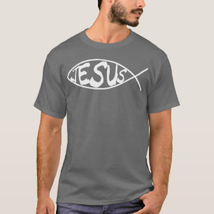 Camiseta Peixe de Jesus Mostre Sua Fé Cristã família