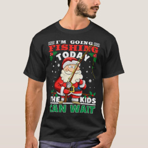 Camiseta Peixe de Natal Alegre Divertido Papai Noel