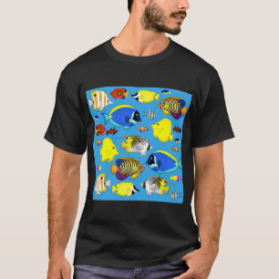Camiseta peixe de recife 4 (fundo azul)