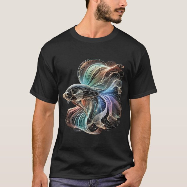 Camiseta peixe de vidro arco-íris (Frente)