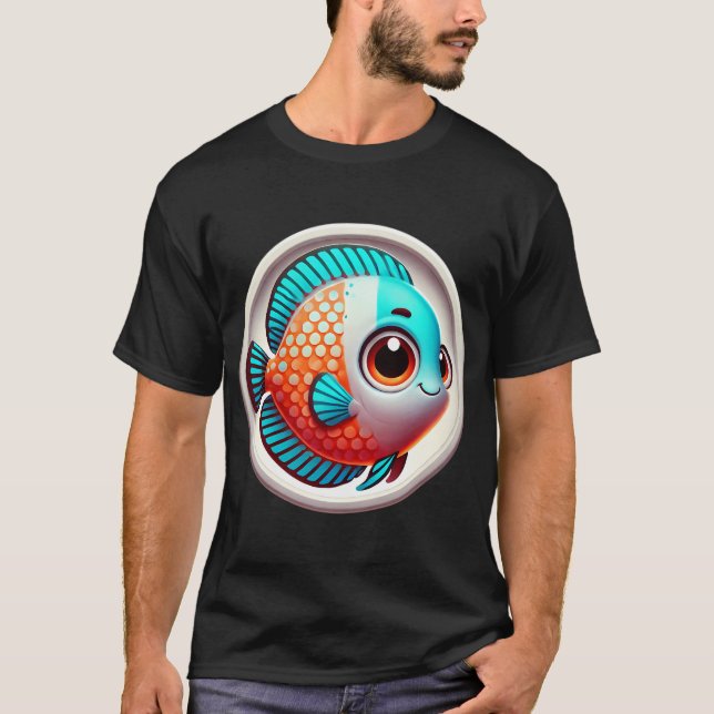 Camiseta Peixe Disco Adorável (Frente)