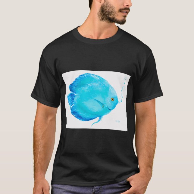 Camiseta Peixe Disco Tropical Turquesa (Frente)