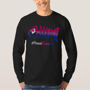 Camiseta Peixe do Orgulho Bissexual Esqueleto Lgbtq Bisexua