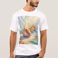 Peixe-dourado-aquarela-coral