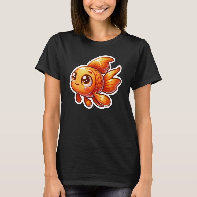 Camiseta Peixe-dourado-branco (Frente)