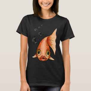 Camiseta Peixe Dourado com Bolhas, Peixe de Olhos Grandes e