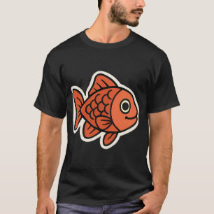 Camiseta Peixe Dourado de Desenho Animado – Ilustração de