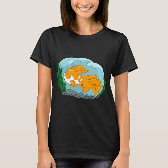 Camiseta Peixe Dourado e Branco Fofo (Frente)