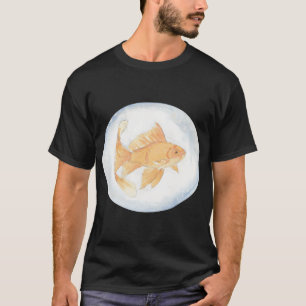 Camiseta Peixe dourado em bolha pintado em aquarela